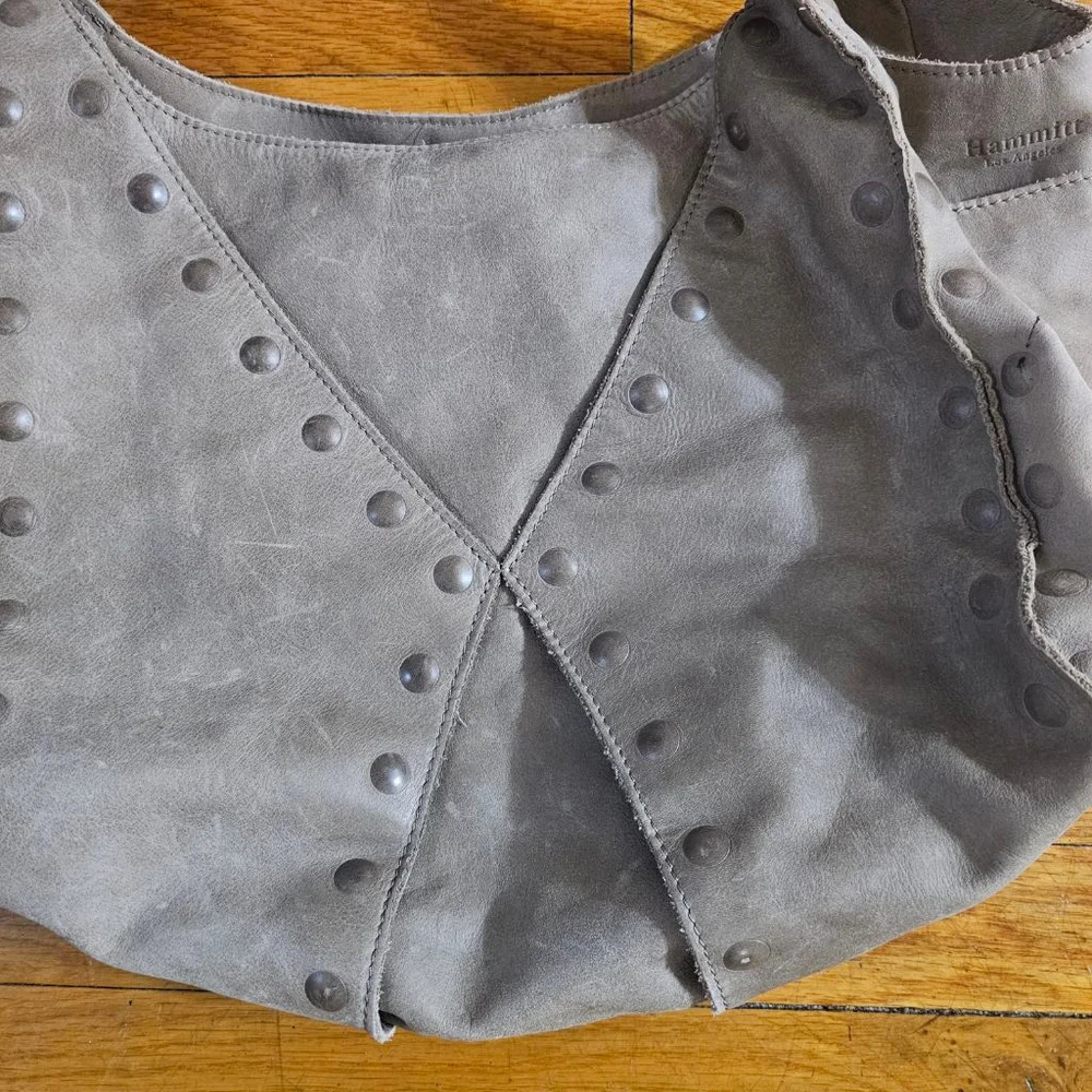 Women's Hammitt Gray Studded Hobo Bag One Size with Red Interior